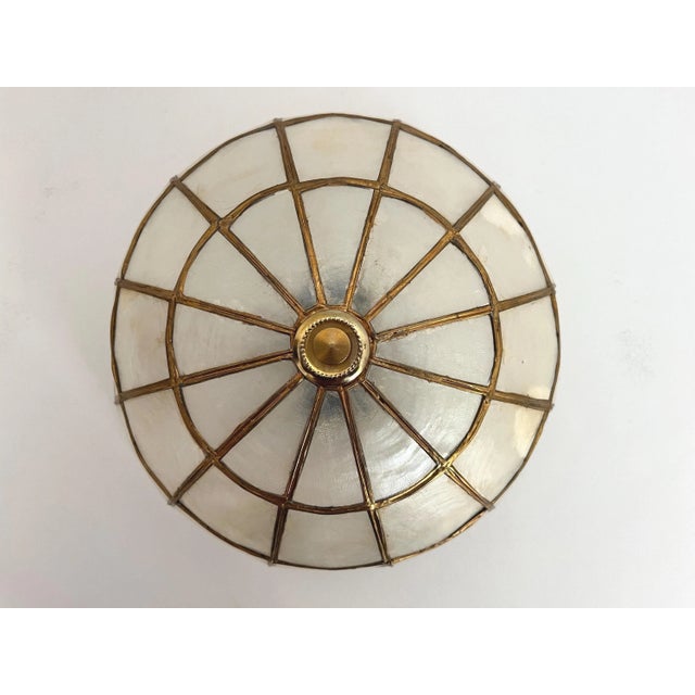 Mid Century Capiz Shell Flush Light For Sale - Image 10 of 15