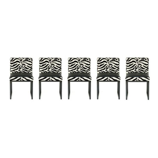 Zebra Desiron Dining Chairs - Set of 5 For Sale In New York - Image 6 of 6