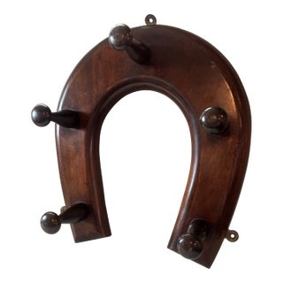 Antique English Horseshoe Coat or Hat Rack For Sale