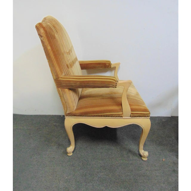 Louis XV Style Cream Painted Lounge Chairs - a Pair For Sale In Philadelphia - Image 6 of 10