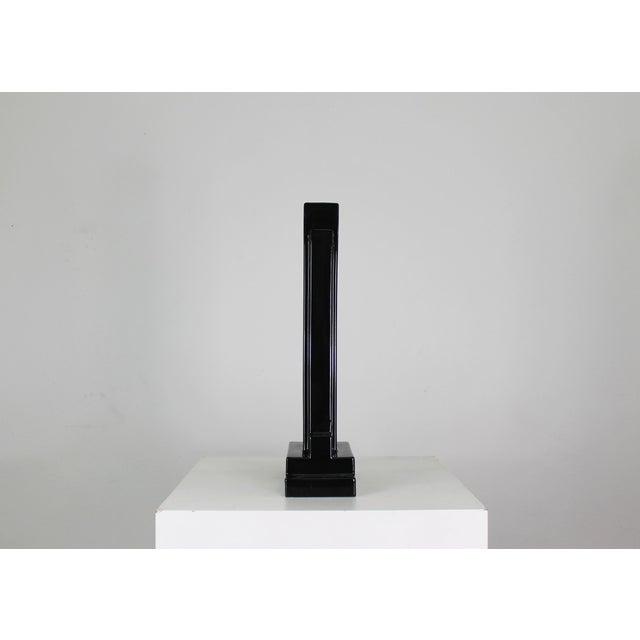 Mid-Century Modern Vintage Y15 Vase in Black Enameled Ceramic by Ettore Sottsass for Poltronova, 1970 For Sale - Image 3 of 6