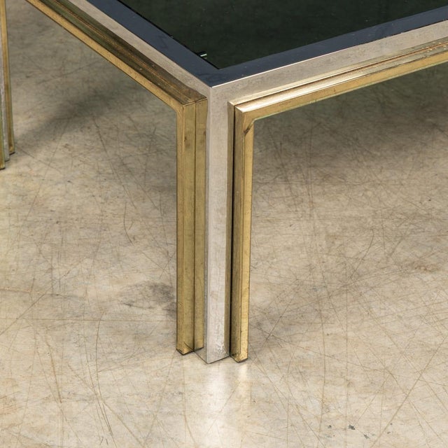 Black Brass, Chrome and Glass Coffee Table from Belgo Chrom, Belgium, 1970s For Sale - Image 8 of 13