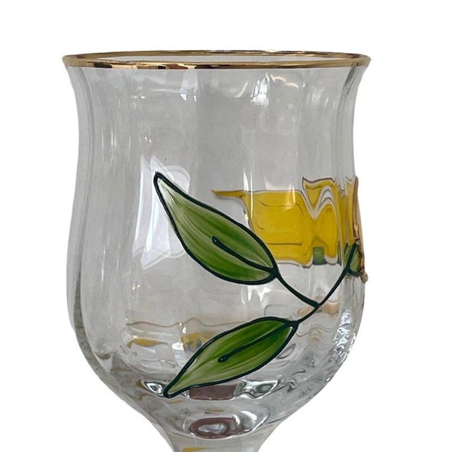 Hand-Painted Tiffany Series Wine Glasses by Paul Nagel, Germany, Set of 6 For Sale - Image 6 of 9