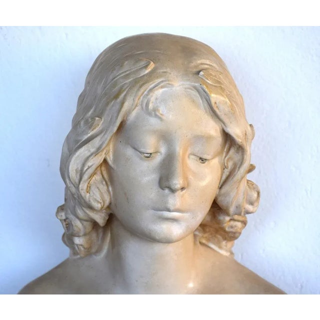 Ivory Female Bust by Julien Caussé, 1890s For Sale - Image 8 of 9