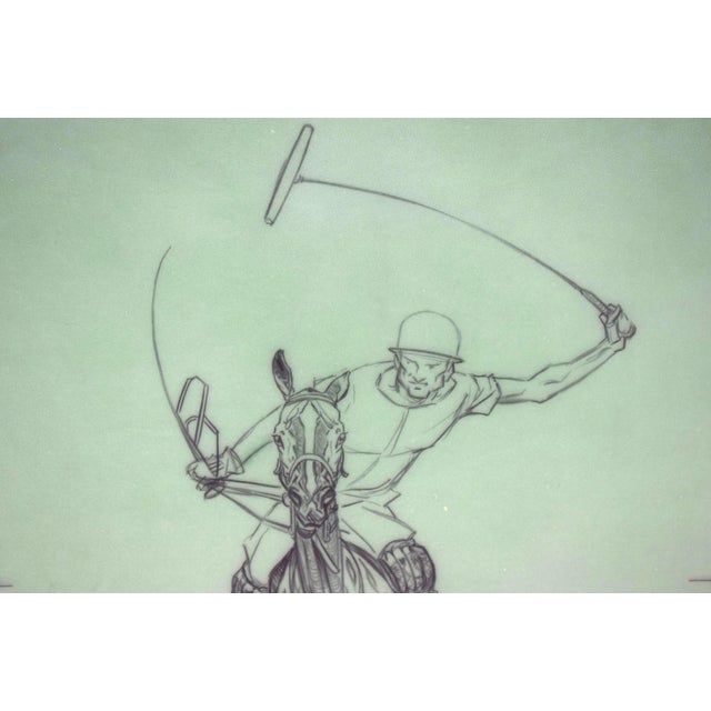 Paul Brown Polo Pencil on Acetate Drawing 10 For Sale - Image 4 of 4