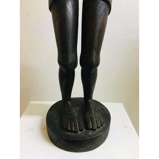 Gray Nándor Záhorzik, Icarus Statue, 1960s, Beech For Sale - Image 8 of 13