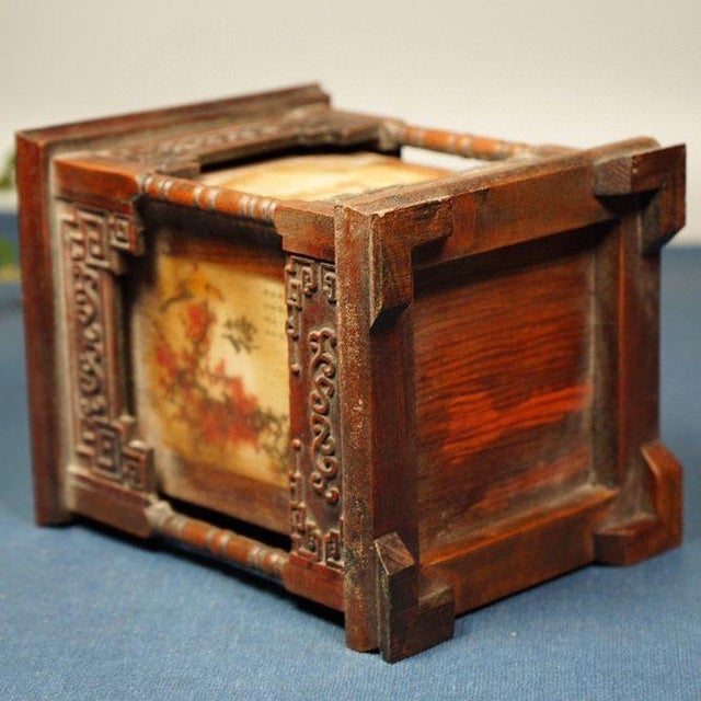 This elegant Chinese brush pot (bitong) is a refined example of traditional scholar's desk accessories. Crafted from wood...