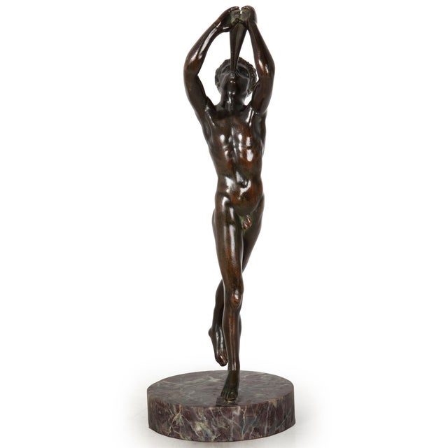 Grand Tour Fine Italian 19th Century Antique Sculpture of Faun Satyr With Double Flute For Sale - Image 3 of 17