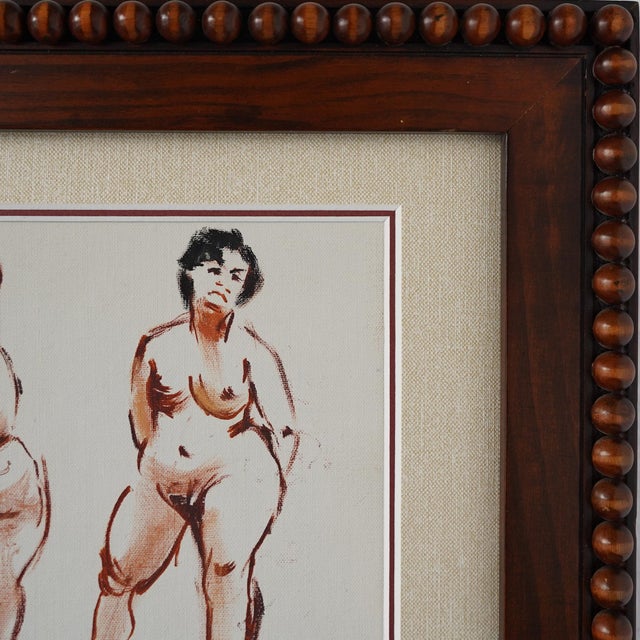 Wood Vintage Mid 20th Century Original Nude Study Painting For Sale - Image 7 of 15