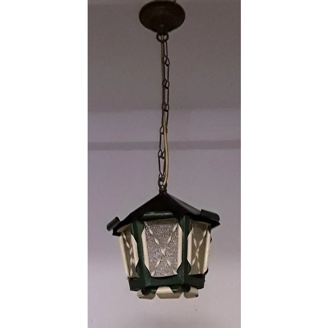 Vintage Lantern-Shaped Ceiling Lamp, 1950s For Sale - Image 4 of 4