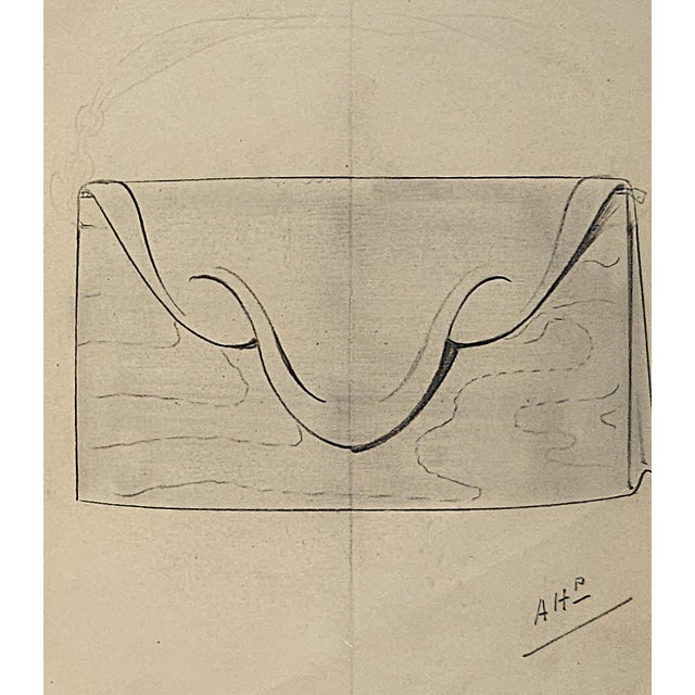 1930s 1930s Set of 2 Original French Art Deco Design Drawings-Pocketbooks, Purses, Documentation For Sale - Image 5 of 5