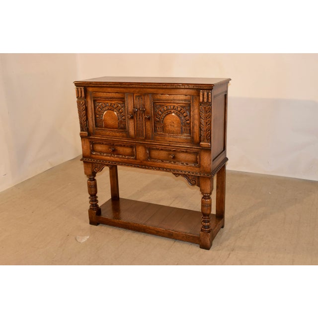 Brown Late 19th-C. Ipswitch Oak Server For Sale - Image 8 of 13