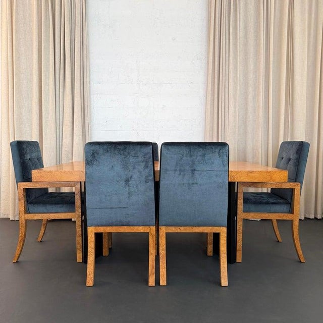 Thayer Coggin 1970s Modernist Extension Burl Dining Set by Milo Baughman for Thayer Coggin For Sale - Image 4 of 15