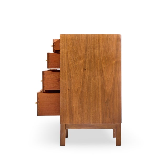 Mid 20th Century Edward Wormley for Dunbar Mid Century Walnut Sideboard Credenza For Sale - Image 5 of 10