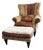 Late 20th Century Over Sized Channel Back Chair and Ottoman For Sale