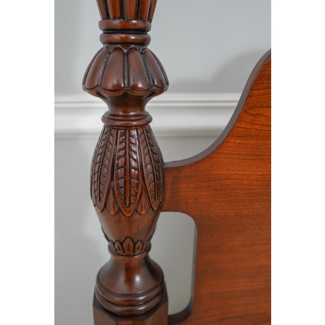 Brown Queen Size Sheraton Design Cherry Poster Bed For Sale - Image 8 of 13