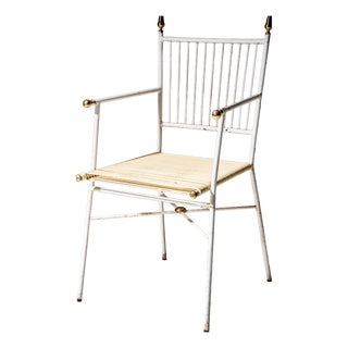 Mid-Century White Lacquered Armchair, Italy, 1890s For Sale