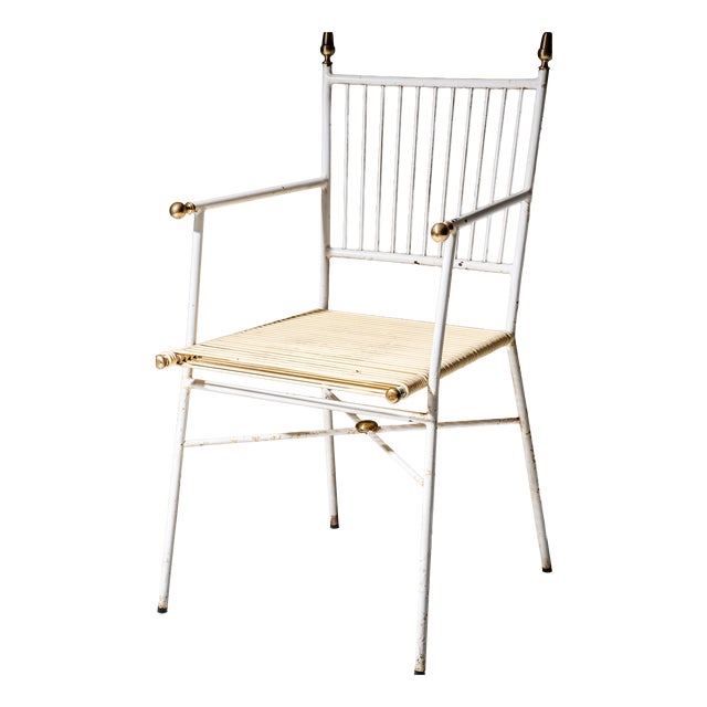 Mid-Century White Lacquered Armchair, Italy, 1890s For Sale