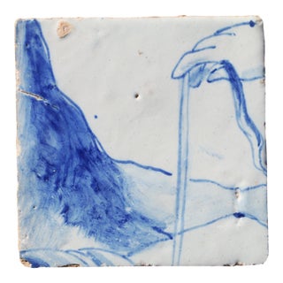 18th Century Tile Depicting a Antique Hand Painted, Portuguese For Sale