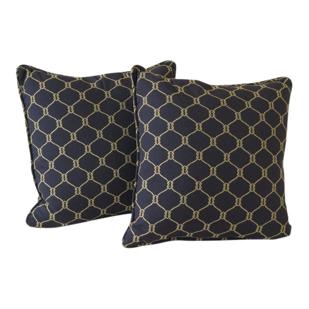Black Gold Print Decorative Pillows A Pair Chairish