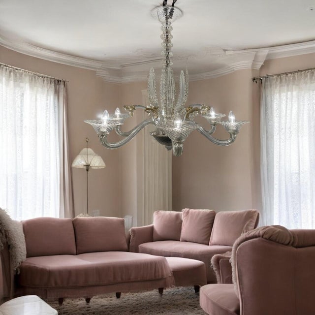 1960s Large Venetian Murano Glass Chandelier, 1960s For Sale - Image 5 of 17