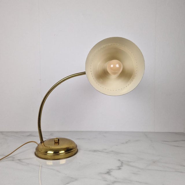 Mid-Century Brass Table Lamp attributed to Hala Zeist, Netherlands, 1950s For Sale - Image 9 of 14