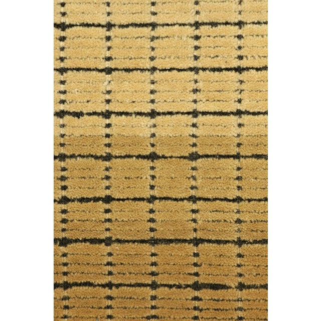 Modern Rug & Kilim’s Gradient Rug in Creamy Beige-Brown Ombre Grid and High-Low Texture For Sale - Image 3 of 8