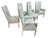 Make a bold Post Modern statement with this striking set of six circa 1980s chrome dining chairs. Featuring sleek high-...