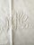French Vintage French Linen Monogram Top Sheet/Table Cloth 105" For Sale - Image 3 of 3
