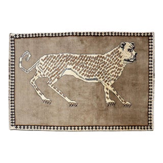 Vintage Zabihi Collection Inspired Cheetah Persian Rug For Sale