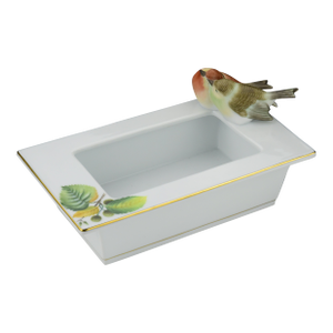 Late 20th Century Herend Porcelain Table Flowerpot Planter Figural Birds and Chestnuts