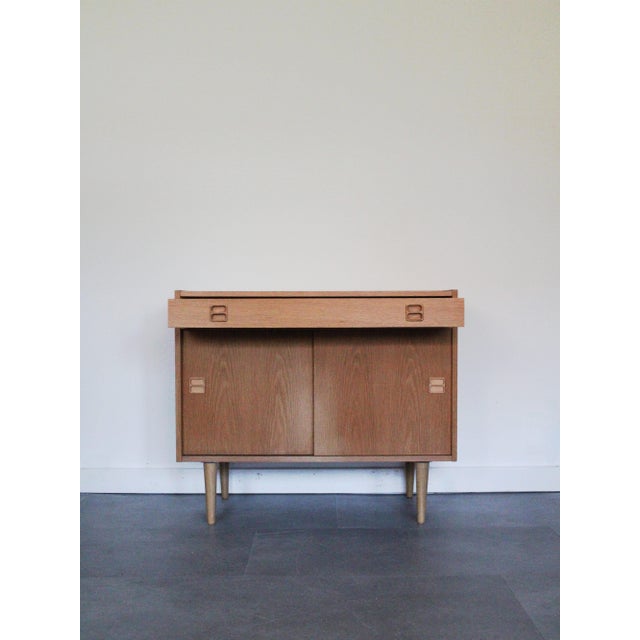 Vintage Danish Sideboard in Oak with Sliding Doors and Drawer, 1960s, in Very Good conditions. Designed 1960 to 1969