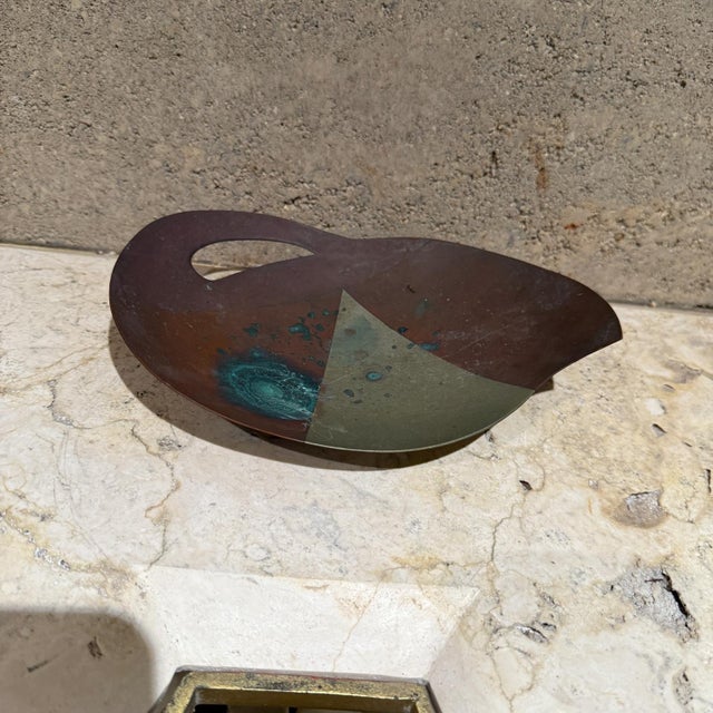 Metal 1950s Los Castillo Patinated Metales Casados Sculptural Dish For Sale - Image 7 of 7