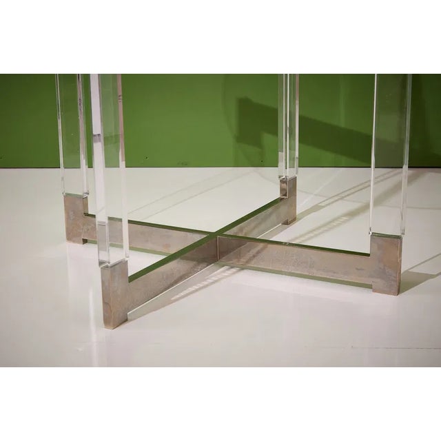 Charles Hollis Jones 'Metric Line' Dining Table Base, Nickel and Lucite, 1960s, Usa. For Sale - Image 9 of 13