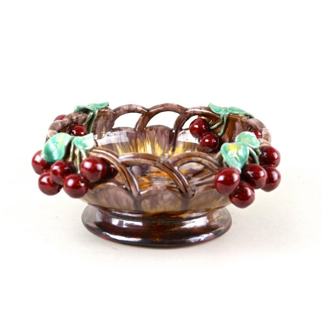 Mid-Century Ceramic Bowl with Cherries by St. Peter Ceramic, 1950 For Sale - Image 6 of 16