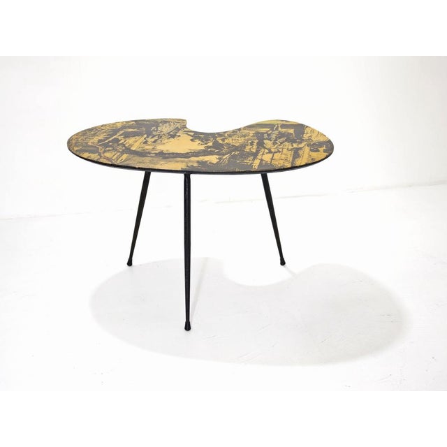 Mid-Century Modern Low Table in Wood and Metal, Italy, 1950s For Sale - Image 6 of 12