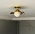 Not Yet Made - Made To Order Wavy Brass Flush Mount Light With Alabaster Globe For Sale - Image 5 of 13