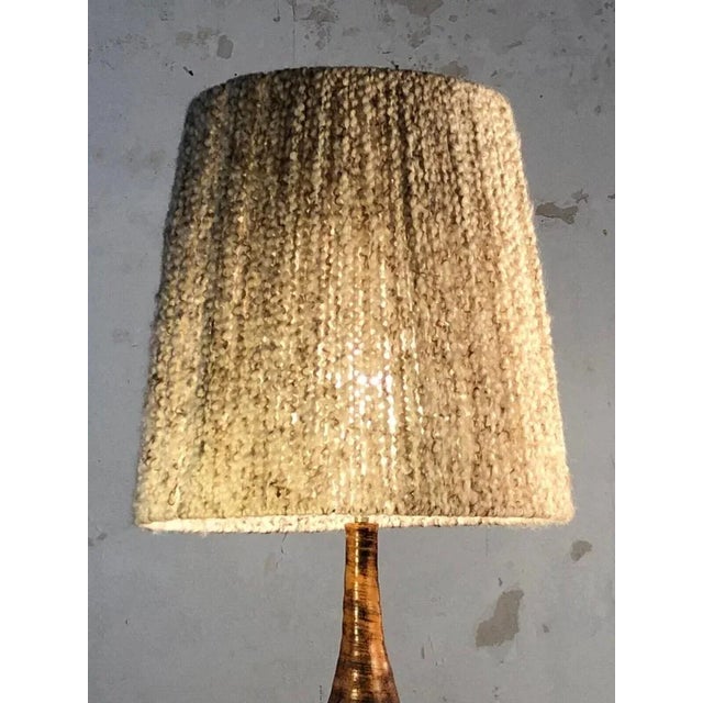 Brutalist French Orange Ceramic Table Lamp, 1970s For Sale - Image 9 of 13