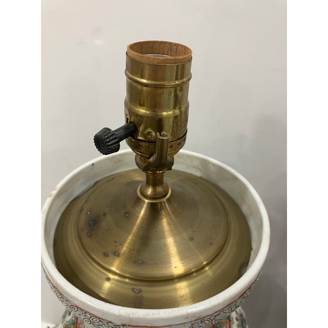 Pair of 1980s Hand Painted Chinese Lamps For Sale - Image 11 of 12