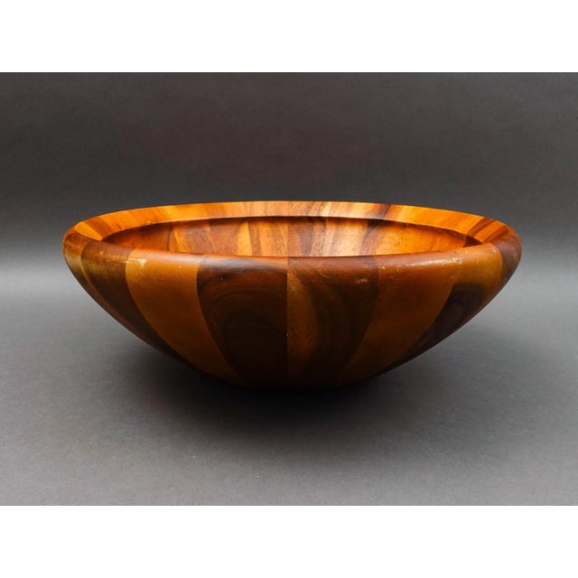 Mid-Century Modern Mid 20th Century Dansk Jhq Teak Wood Large Bowl With Servers & 8 Small Bowls Set- 9 Pieces For Sale - Image 3 of 10