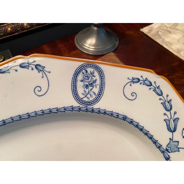 Mid Century Wood & Sons Broadmoor Blue Octagonal Ironstone Turkey Serving Platter For Sale In Philadelphia - Image 6 of 12