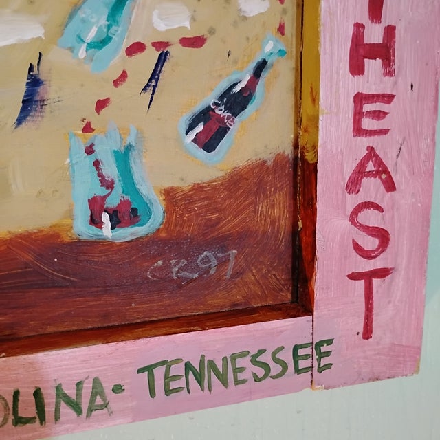 Folk Art Original Vintage Craig Robertson Folk Painting For Sale - Image 3 of 8