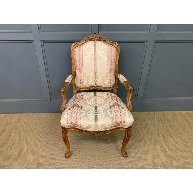 French Carved Walnut Armchairs, 1910, Set of 2 For Sale - Image 6 of 16
