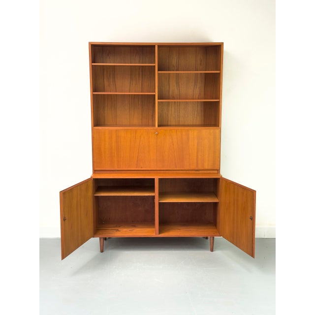 Vintage Teak Bookcase with Desk from Omann Jun, 1960s For Sale - Image 4 of 18