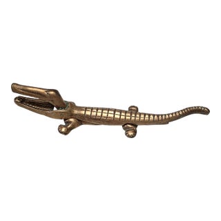 Vintage Brass Crocodile Nut Cracker For Sale