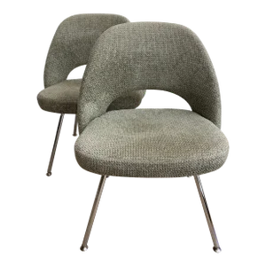 Executive Armless Chair by Eero Saarinen for Knoll - a Pair