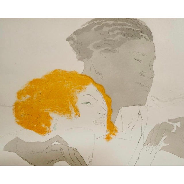 1940s Marcel Vertès, Art Deco Jazz Age Paris Interracial Couple Lovers Marcel Vertes Color Lithograph, 1924 For Sale - Image 5 of 11