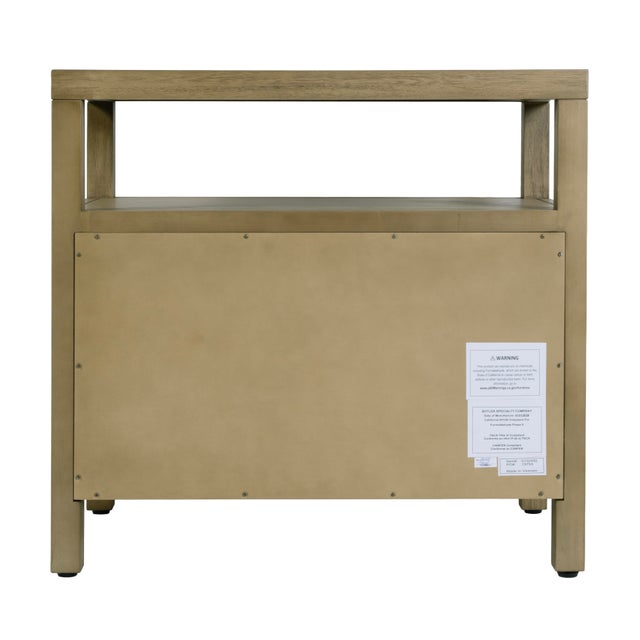 Traditional Nora 28 in. W Rectangular 2 Drawer Wide Nightstand with Open Shelf, Light Oak For Sale - Image 3 of 12