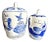Blue and White Kingfisher Ginger Jars - A Pair For Sale