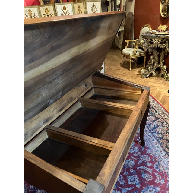Antique French Writing Desk in Oak with Cabriole Legs, 1800s For Sale - Image 11 of 15